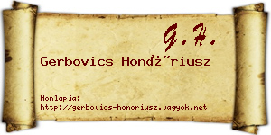 Gerbovics Honóriusz névjegykártya